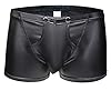 Mens Imitation Leather Underwear Sexs Boxer Briefs S-2XL