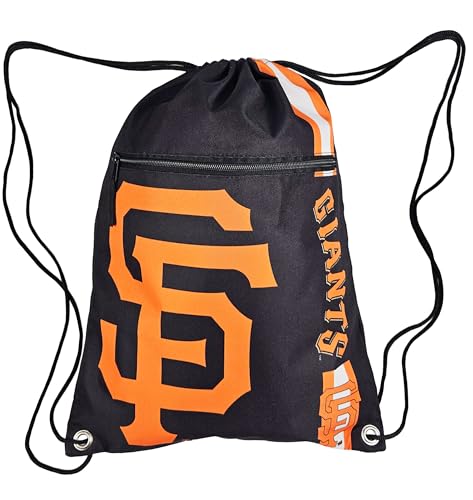 FOCO San Francisco Giants Big Logo Drawstring Backpack with 2nd Zippered Pocket – Limited Edition G-Men Bag – MLB Gear – Show Your Team Spirit with Officially Licensed SF Giants Fan Gear