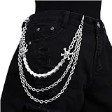 Pants Chain for Men Women -Trouser Chains, Jean Chains Goth Accessories Pant Chain Punk Acrylic Coloured Trouser Chain for Pants (Style 3) (Style 1) (skull 1)