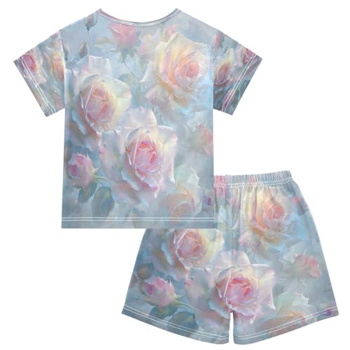 senya Short Sleeve Pajamas Sets Summer Cotton Sleepwear Roses Twining and Blooming2