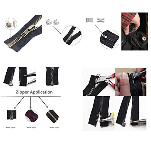 Dmhirmg 30Pcs Zipper Repair Kit Zipper Replacement Pack Zip #5 Metal Zipper Stops Latch Slider Retainer Insertion Pin Zipper Bottom Zipper Stopper For Metal Zipper Repair (30 Sets) #TOP3