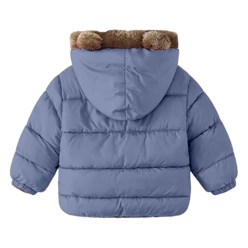 Girls Boys Fleece Coat Warm Puffer Hooded Jacket Cute Bear Ear Sherpa Lined Outerwear Winter Thicken Down Snow Coats2