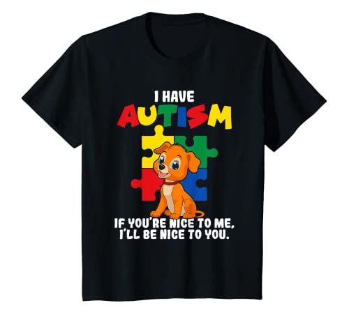 Kids I Have Autism Cute Dog Autistic Kid T-Shirt