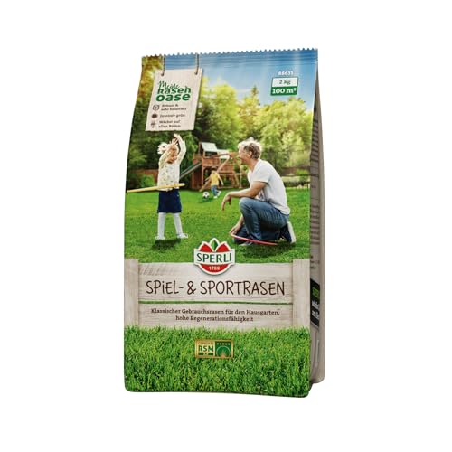 SPERLI 's Spiel- & Spor- 88635 - Graine de gazon robuste pour le sport et le jeu - Germination rapide et verte intense - 2 kg pour 100 m²