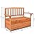 Outvita Outdoor Wood Storage Bench, Wooden Large Deck Box with Seating & Armrest, Waterproof Patio Organizer Loveseat for Garden Porch Deck Backyard Poolside, Natural