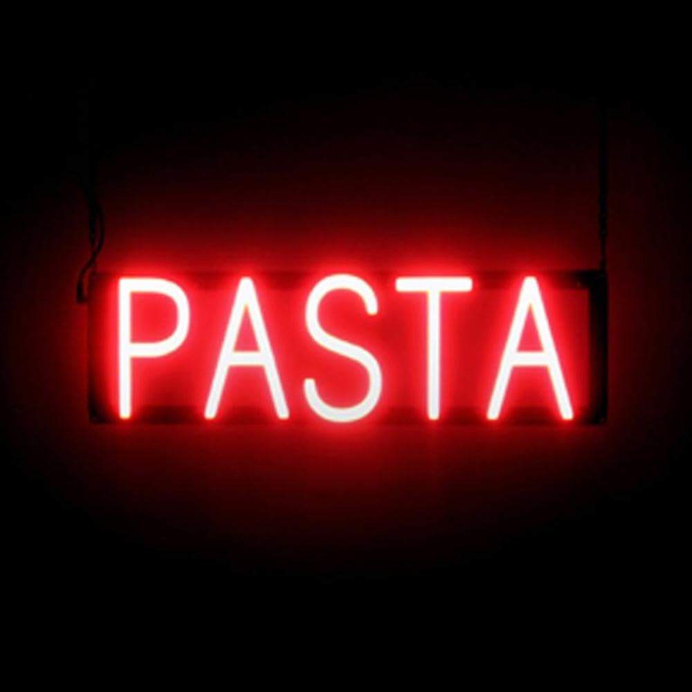 SpellBrite LED Neon PASTA Sign for Business - Red, 21" x 6"