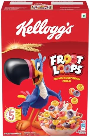 Kellogg's Froot Loops 285g, Mixed Fruit Flavor | Power of 5: Energy, Protein, Iron, Calcium, Vitamins B1, B2, B3 & C | Crunchy Multigrain Breakfast Cereal for Kids