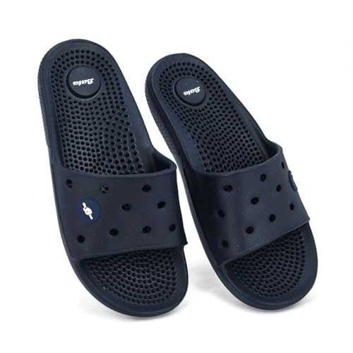 Image of Bata Men's Massage Slippers, Grey, Textured Footbed, Perforated Design
