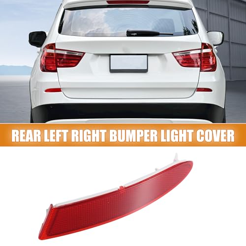 Image of X AUTOHAUX Rear Right Bumper Reflector Light Cover for BMW X3 F25 2010-2017 W /m Sport Package 63147217316 Red