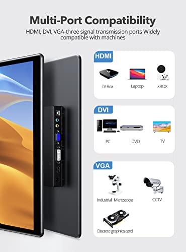 Newsoul Monitor Portátil com Tela Sensível Ao Toque, 15,6 '' Hdr 1080P Ips Raspb Pi Vesa Hdmi Vga