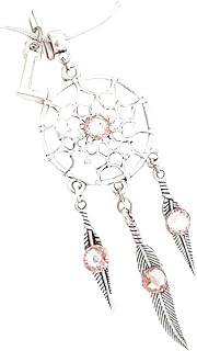 Handmade Dreamcatcher Necklace Pendant with Personalised Coloured Flat Back Gems and Personalised Initial