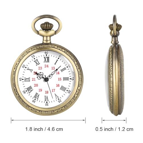 Image of Vintage Quartz Pocket Watches for Men with Chains, Analog Pocket Watch for Women, Gifts for Dad /Grandpa Gifts for Him for Birthday
