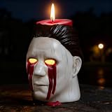 Generic Halloween Candle Holder Halloween Statue with Bleeding Eyes Decor Horror Candlestick Decoration, White, BE-012A