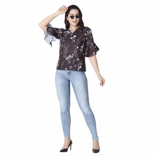 Image of DHRUVI TRENDZ Solid Regular Fit Jeans Rayon Western Tops for Women Stylish