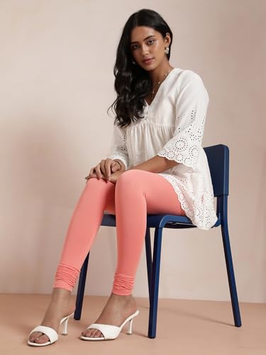 Image of TWIN BIRDS Tailored Cut and Classic Fit Super Stretchable Elastane Fabric Churidar Leggings for Women