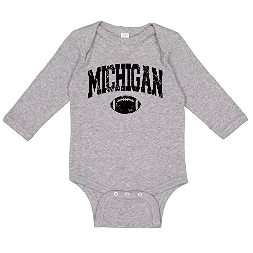 Football Michigan Collegiate Long Sleeve Baby Infant Bodysuit