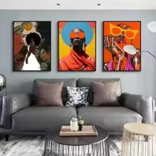 Toile de femme africaine pour un salon moderne et une décoration murale esthétique