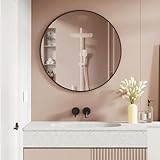 Vortisys 60 cm Espejo Redondo, Espejos Decorativos de Pared, Marco de Aleacion...