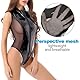 Damen Sexy Wetlook Lederbody Bodysuit mit Reißverschluss,Ärmelloses Dessous Set,Frauen PVC Einteilige Unterwäsche,Stringbody Jumpsuit,High Cut Thong Leotard Reizwäsche Lingerie für Clubwear (Schwarz)