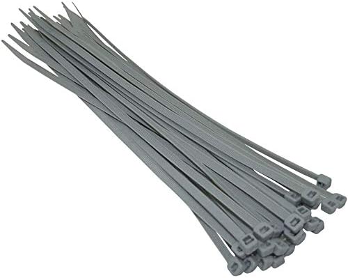 KafTon Pack of 100 Silver Cable Zip Ties, UL Nylon