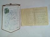 Original Wimpel des DFB mit Unterschriften der Nationalspieler 1975 und begleitendem Brief