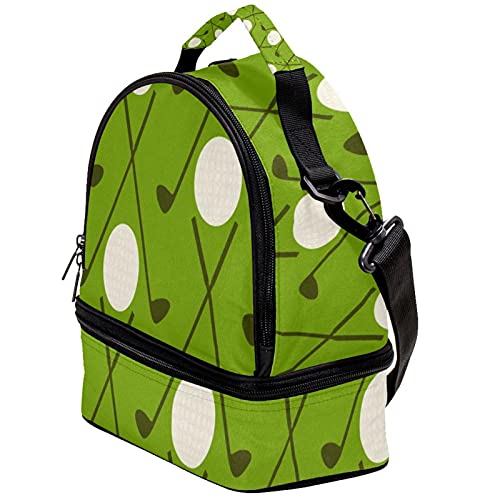 Giovanior Vintage Sport Golf Pattern Green Lunch Bag Insulated Lunch Box Picnic Bag School Cooler Bag For Men Women #TOP1