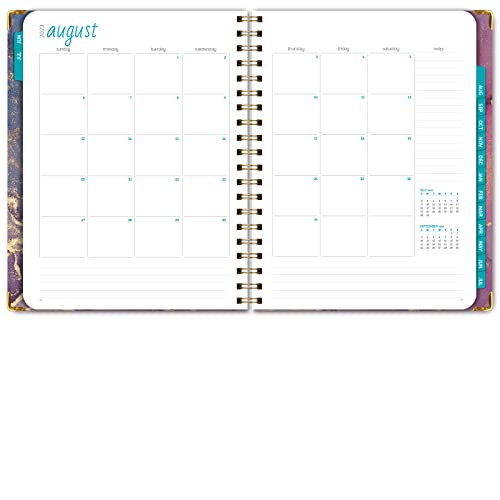 Hardcover Academic Year 2023-2024 Planner: (June 2023 Through July 2024) 8.5"X11" Daily Weekly Monthly Planner Yearly Agenda. Bookmark, Pocket Folder And Sticky Note Set (Pink Purple Marble) #TOP4