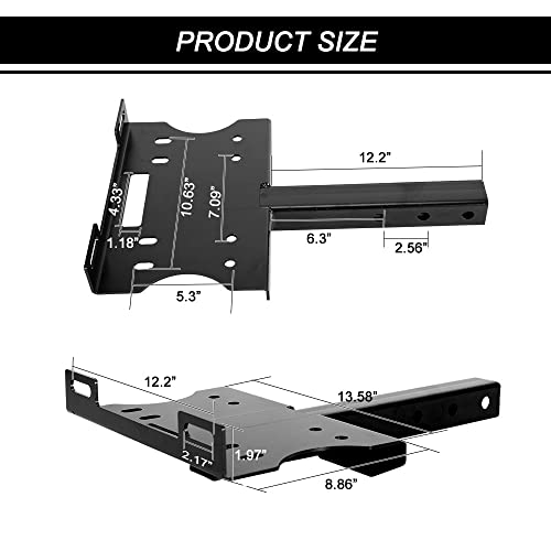 Fieryred Hitch Winch Mounting Plate With 2" Receiver, Trailer Winch Mount Bracket Fit For Atv Utv Truck #TOP1