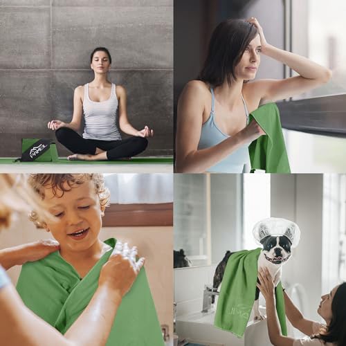 Pameil Mikrofaser Handtuch 2er Set-(160x80cm Groß Badetuch+80x40cm Klein Handtüch), Kompakt & Schnelltrocknend Microfaser Handtücher- das Sporthandtuch, Reisehandtuch, Strandhandtuch