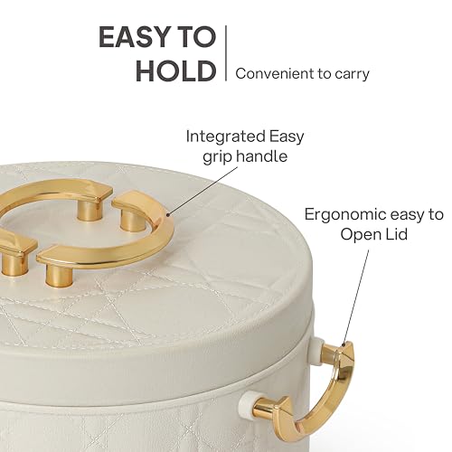 Image of CELLO Ornetto 2000 Insulated Serving Casserole 2000 ml Beige | Food Grade, Double Walled, PU Insulated | Hot Pot Case Keeps Food Fresh & Hot for Long Hours | Casserole Set for Roti, Chapati, Rice