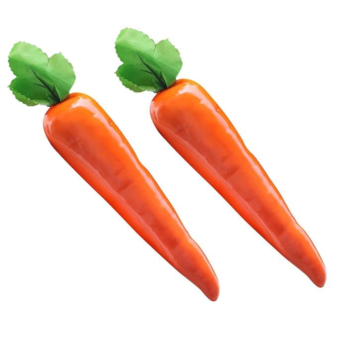 Image of Artificial Carrot Hanging String for Kitchen Decor | Realistic Fake Vegetable Wall Hanging for Home, Shop & Photography Props Combo 2 pc