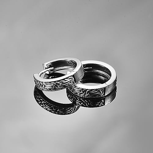 Pendientes de aro de plata de ley con nudo celta y acabado pulido premium 5