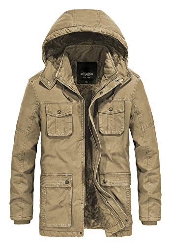 JYG Men's Winter Thicken Coat Casual Military Parka Jacket with Removable Hood
