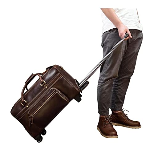 Travel Bags for Men, Duffle Bags for Men, Shoulder Bags, Mens Genuine Leather Handbags (Color : Brown)3