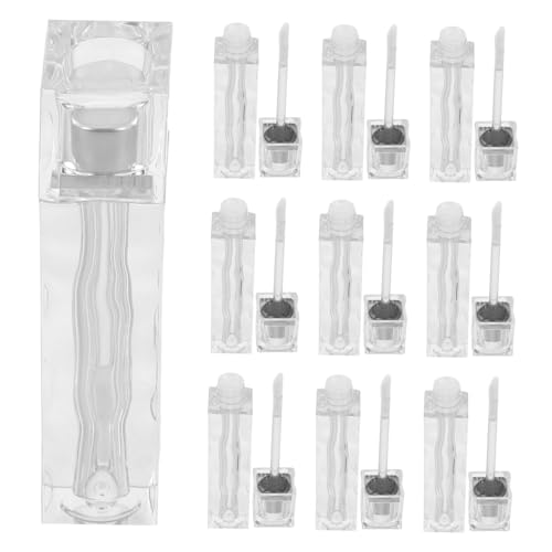 MOTHNUR 10 Piezas Tubo de Brillo de Labios de Cristal contenedor de Brillo de Labios Tubo de Brillo Labial Mini Tubo de lápiz Labial para Bricolaje envases de pintalabios como Transparente