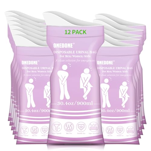 ONEDONE Disposable Urine Bags 6/8/12/24 30.4 OZ Pee Bags for Travel for Men Women Kids Emergency Urine Bags Portable Unisex Urinal Bags Vomit Bags for
