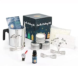 JULWHISPER Complete Candle Making Kit for Adult, Candle DIY Set with Premium Scent, Soy Wax, Candle Tin, 1.2L Wax Melted Pot, Thermometer, 50PCS Candle Wicks and More