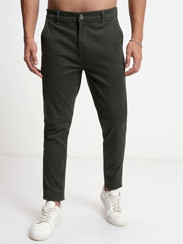 Image of Highlander Men's Slim Fit Formal Trousers | Ankle Length |Smart Trousers for Men | Chino Trousers for Men|Elegant Design | Comfortable Fabric for Daily Work & Formal Occasions