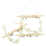 COHEALI 波西米ア風綿紐編み壁掛けヘアボウホルダー ヘッドバンド収納ラック 耐久性木製スティック採用 髪飾り一括整理 発表会 結婚式 卒園式向け