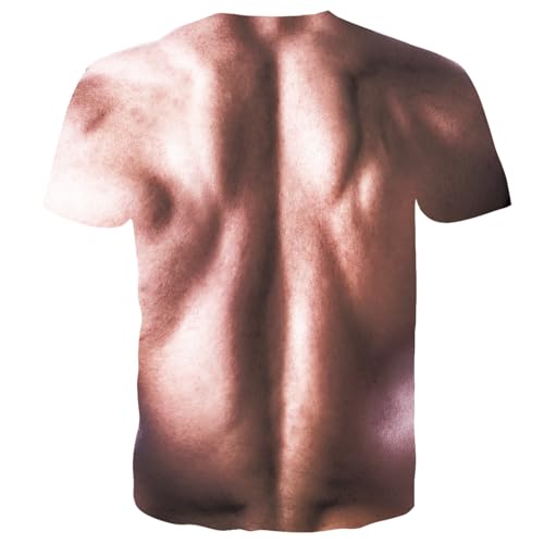 uideazone Mens Short Sleeve T-Shirt Casual 3D Creative Print Crewneck Graphic Tees2