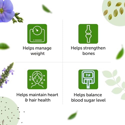 Image of Neuherbs Unroasted Flax, Chia, and Pumpkin Seeds Combo for Improved Bone Health-(Flax seeds 400g + chia seeds 200g + pumpkin seeds 200g)