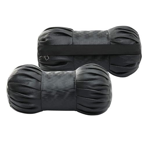 Image of KINGSWAY Car Accessories Neck Rest Pillows Seat Cushions for Honda Jazz 2014 to 2018, Car Headrest Cushion Neck Pain Relief Travel Comfort Pillow in Dumbbell Shape, Black, Pack of 2