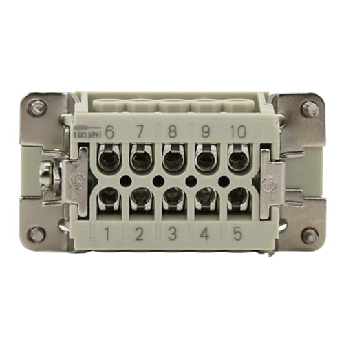 Conector resistente de aviación para cableado industrial HDC-HE-010 de 10 núcleos 6