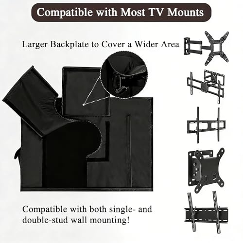 Housse TV extérieur imperméable 420D anti-UV pour grand écran de télévision noir - 4