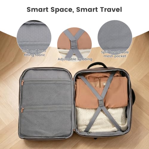 Image of Travelhouse 3 Piece Luggage Set 20 Inch Carry On Suitcase with Backpack
