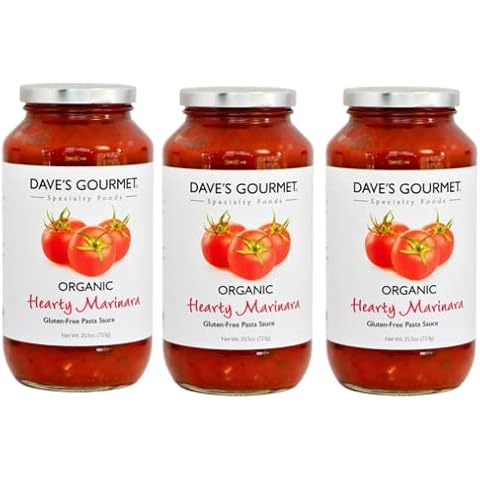 Dave's Gourmet Organic Hearty Marinara Pasta Sauce - 3 Jars Cover