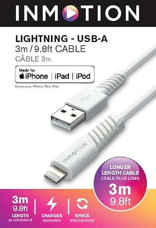 InMotion MFI Lightning to USB-A 3M Cable