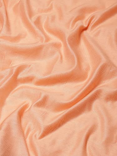 Image of AKHILAM Women's Floral Linen Blend Woven Design Saree With Unstitched Blouse Piece (Peach AA02SDZ6103)