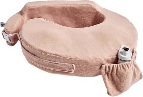 My Brest Friend Deluxe Nursing Pillow – Soft Navy Plush Polyester Slipcover, Firm Flat Feeding Cushion, Wrap-Around Adjustable Fit & Back Panel Support - Soft Rose