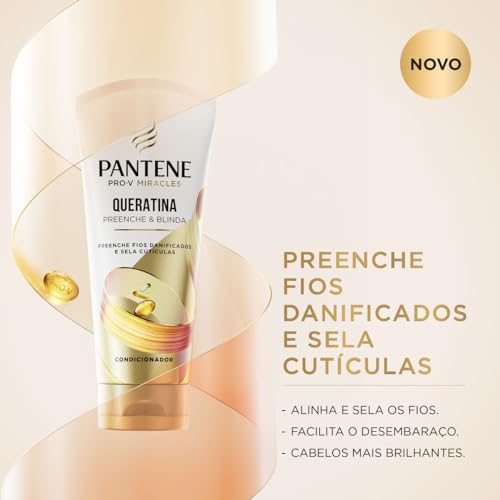 Pantene Condicionador Queratina Preenche e Blinda para cabelo danificado 250 ml